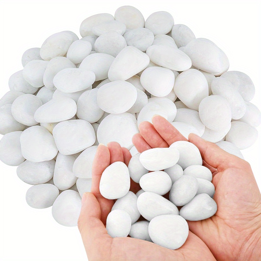 Art Craft Vase - 200/400g White High Polished Natural Pebbles