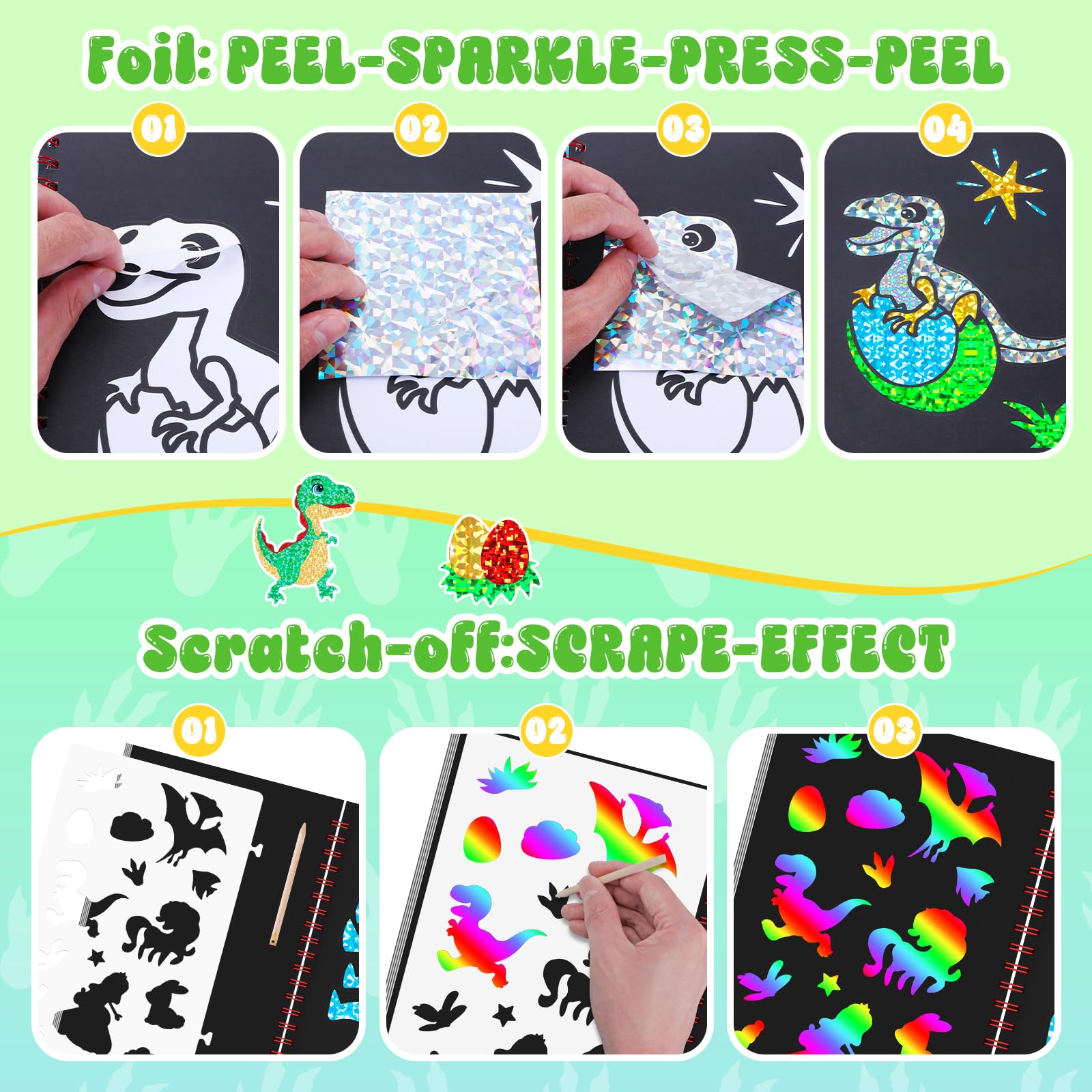 Dinosaur Scratch Art Book for  - огляд і ціна Art Craft Books