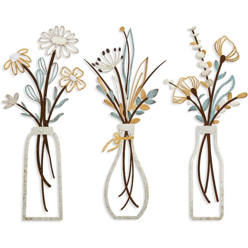 3pcs Metal Flowers Wall Decora - огляд і ціна Art Craft Room