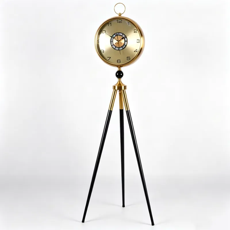 Black Gold Tripod Floor Clock  - огляд і ціна Art Craft Room