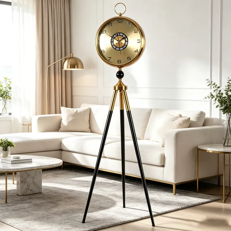 Black Gold Tripod Floor Clock  - огляд і ціна Art Craft Room