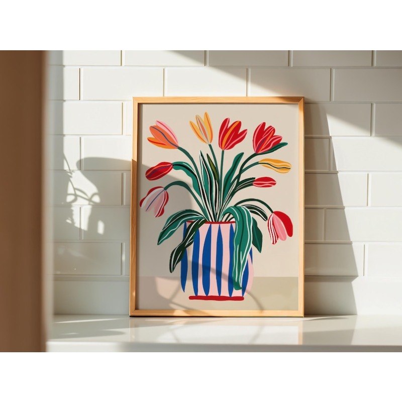 2pcs Tulip Flowers Canvas Wall - огляд і ціна Art Craft Vase