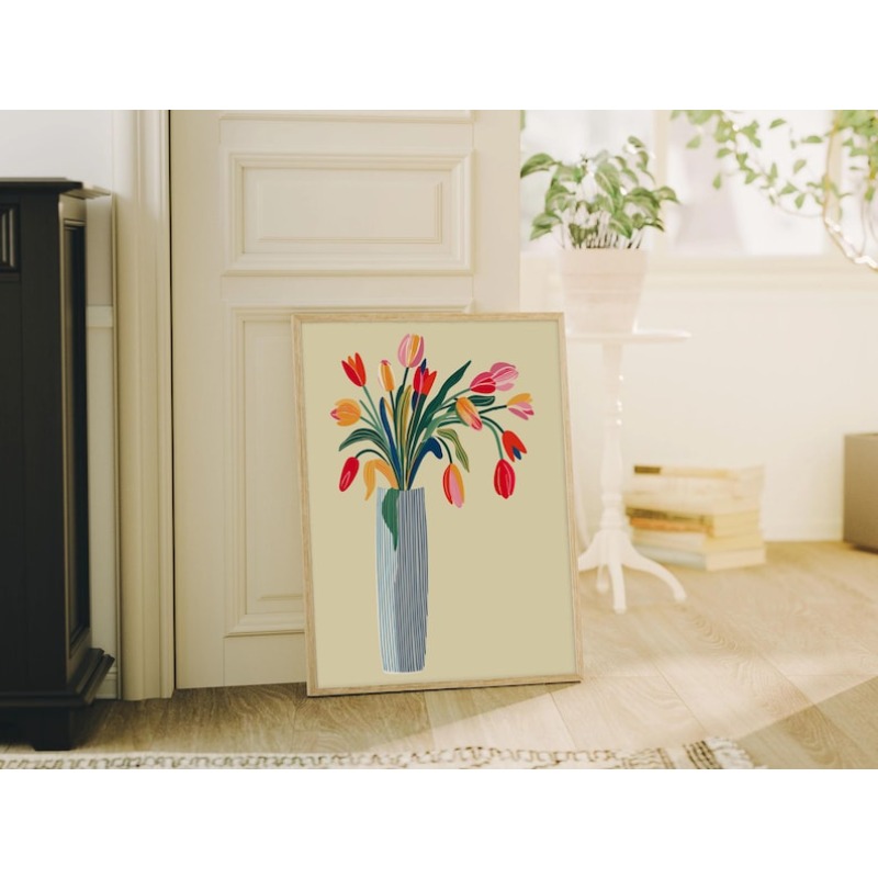 2pcs Tulip Flowers Canvas Wall - огляд і ціна Art Craft Vase